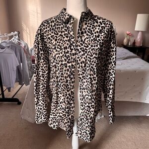 Anthropologie Maeve Animal Print Blouse